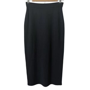 St. John Santana Knit Pencil Skirt Black Size 2 Classic Stretch Career Workwear